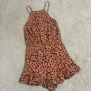 Leopard Print Backless Romper